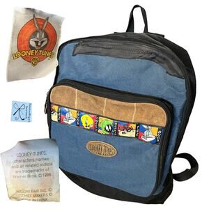 Warner Bros. Looney Tunes 1998 Canvas Denim Character Backpack